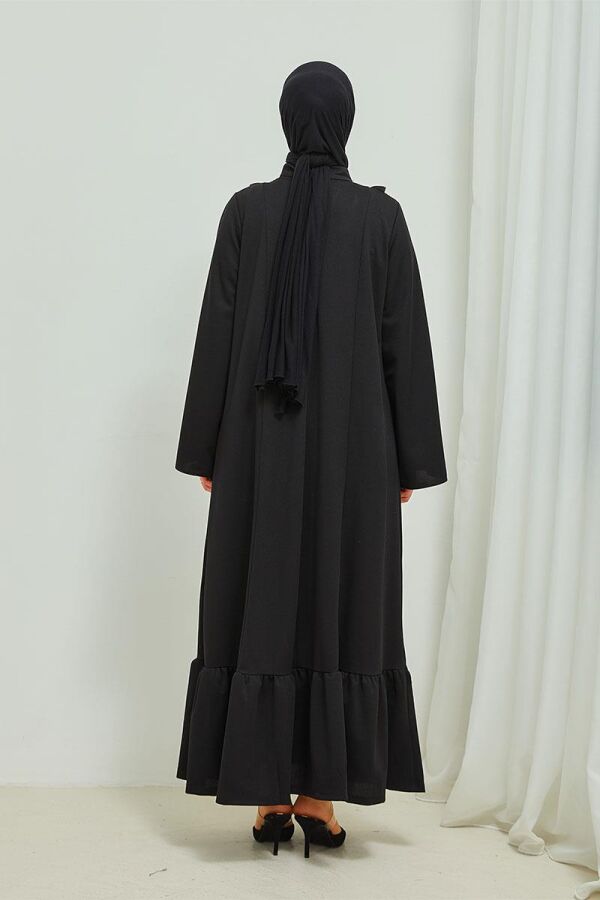 Fırfır Detaylı Tesettür Elbise Abaya BRC11M01 Indigo - 10