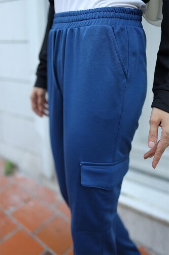 Kadın Bel Lastikli Kargo Cepli Pantolon BRC1401 Laci - 6